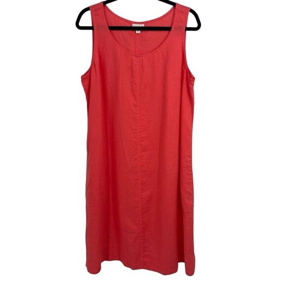 J Jill Linen Sleeveless Shift Dress Peach Size Large Tall - Picture 1 of 8